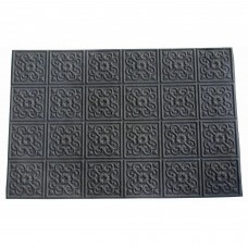Embossed Doormat, 24x36, Medallion, Black   556704801